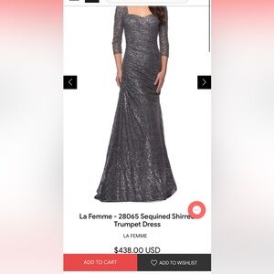 NWT LAFEMME GOWN - Sequined TRUMPET GOWN